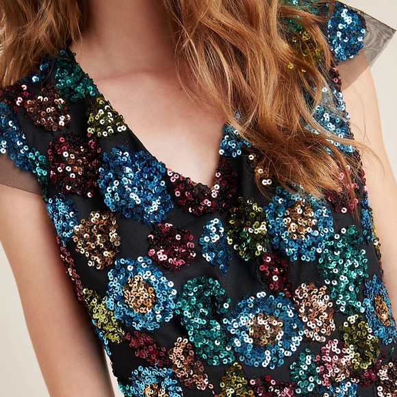 Anthropologie Glenna Sequined Midi Dress - Picture 3 of 6